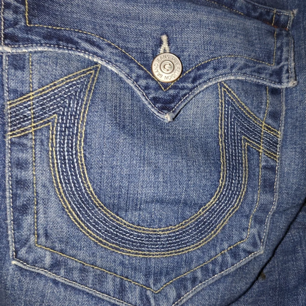 True Religion Distressed Blue Jean Shorts Vintage